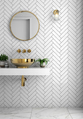 5x20 cm Super White Plain Glossy 1st Quality Ceramic